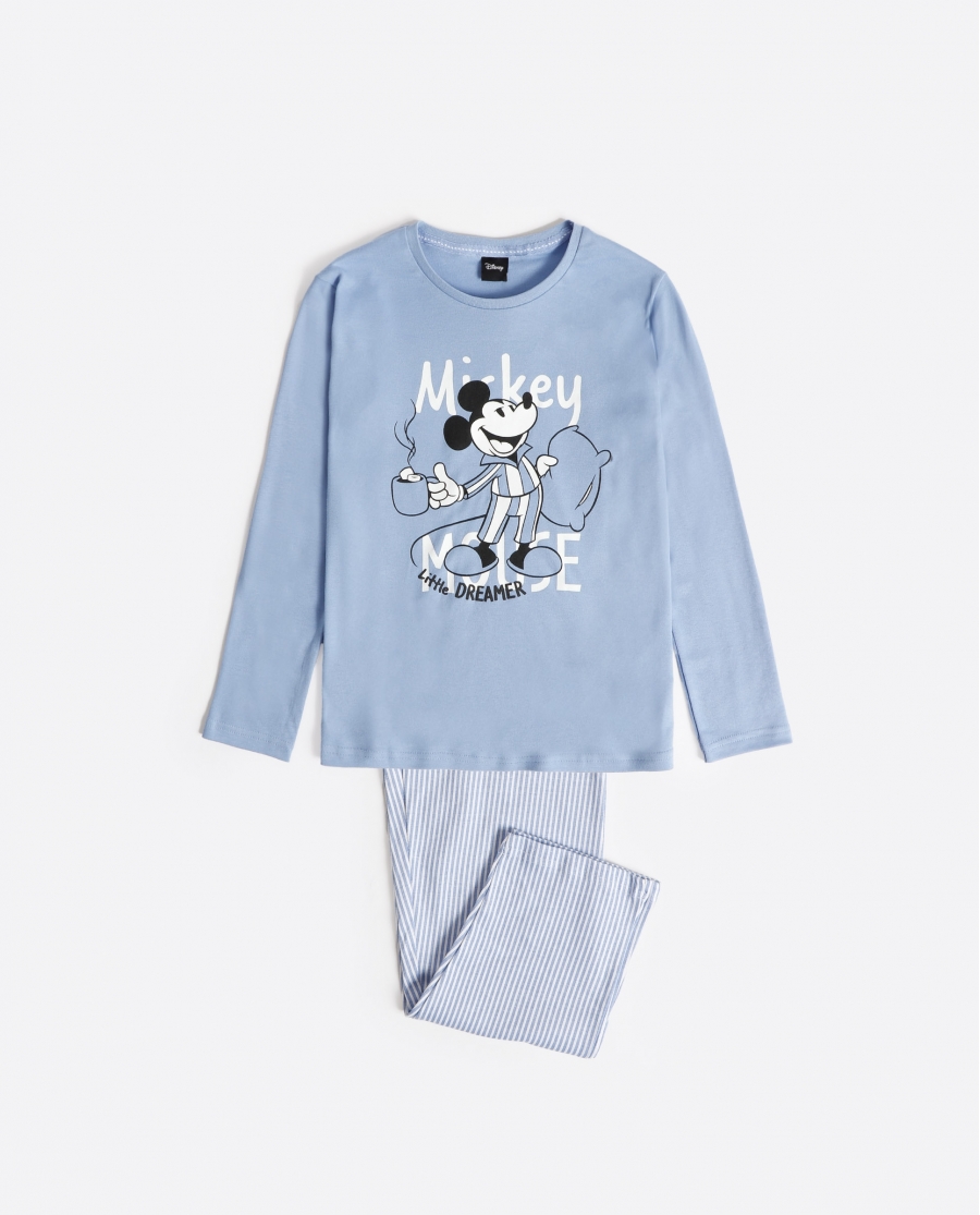 DISNEY Pijama Manga Larga Mickey Little Dreamer para Niño AZUL
