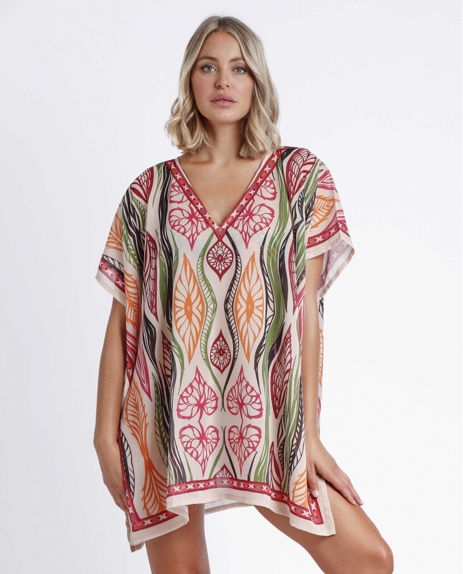 ADMAS Vestido Kaftan Hawaii para Mujer FOREST