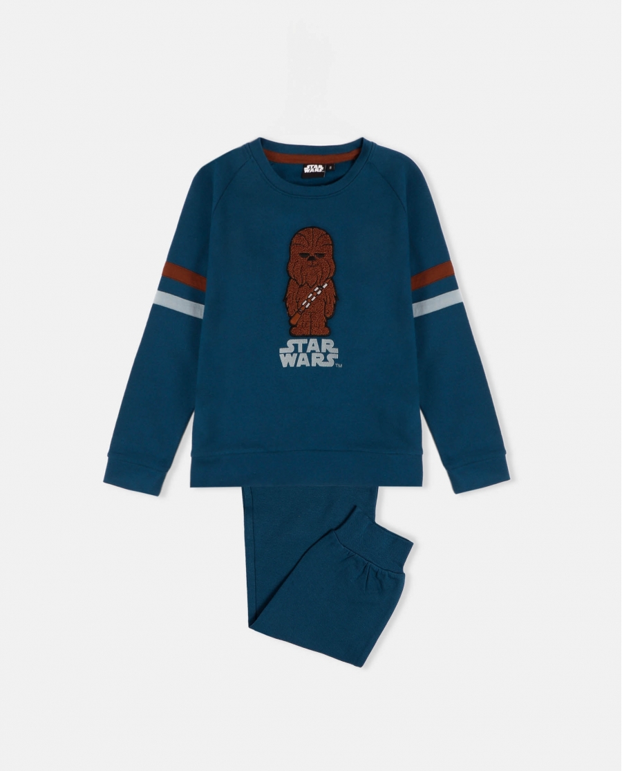 STAR WARS Pijama Manga Larga Wookiee para Niño AZUL