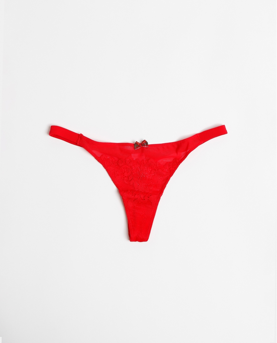 ADMAS Tanga con regalo antifaz para Mujer, (Caja de 12 unidades) ROJO