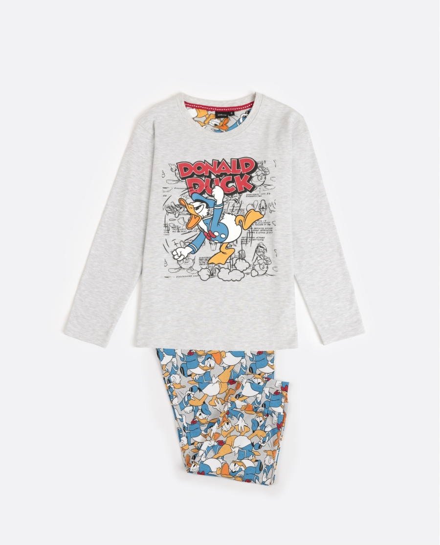 DISNEY Pijama Manga Larga Big Donald para Niño GRIS JASPE