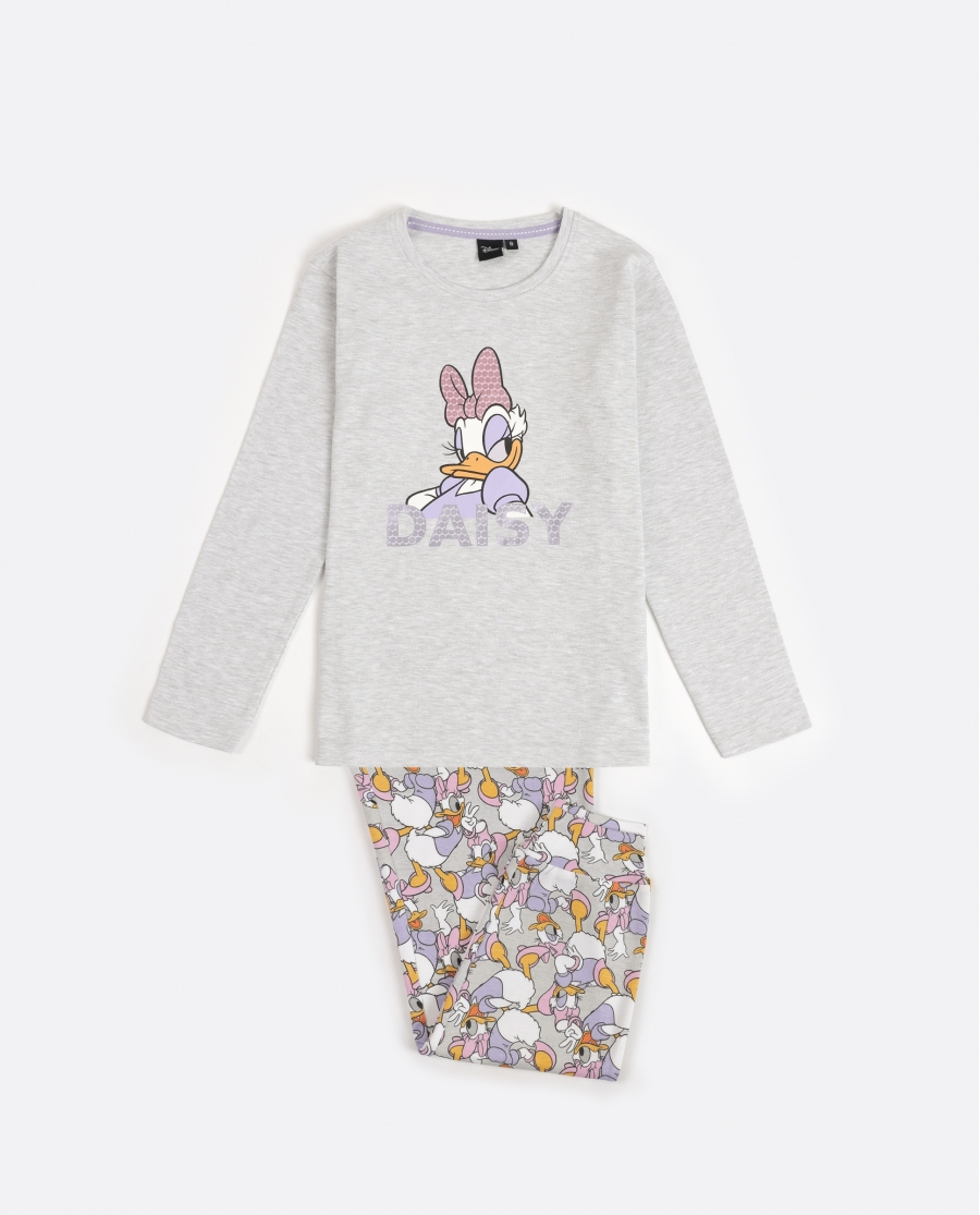 DISNEY Pijama Manga Larga Daisy Sweet para Niña GRIS JASPE