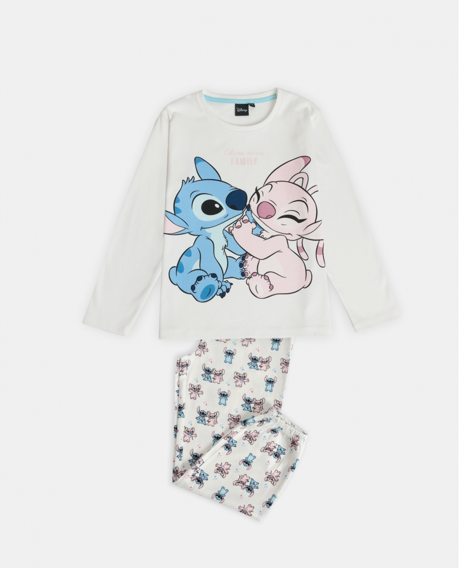 DISNEY Pijama Manga Larga Ohana para Niña CRUDO