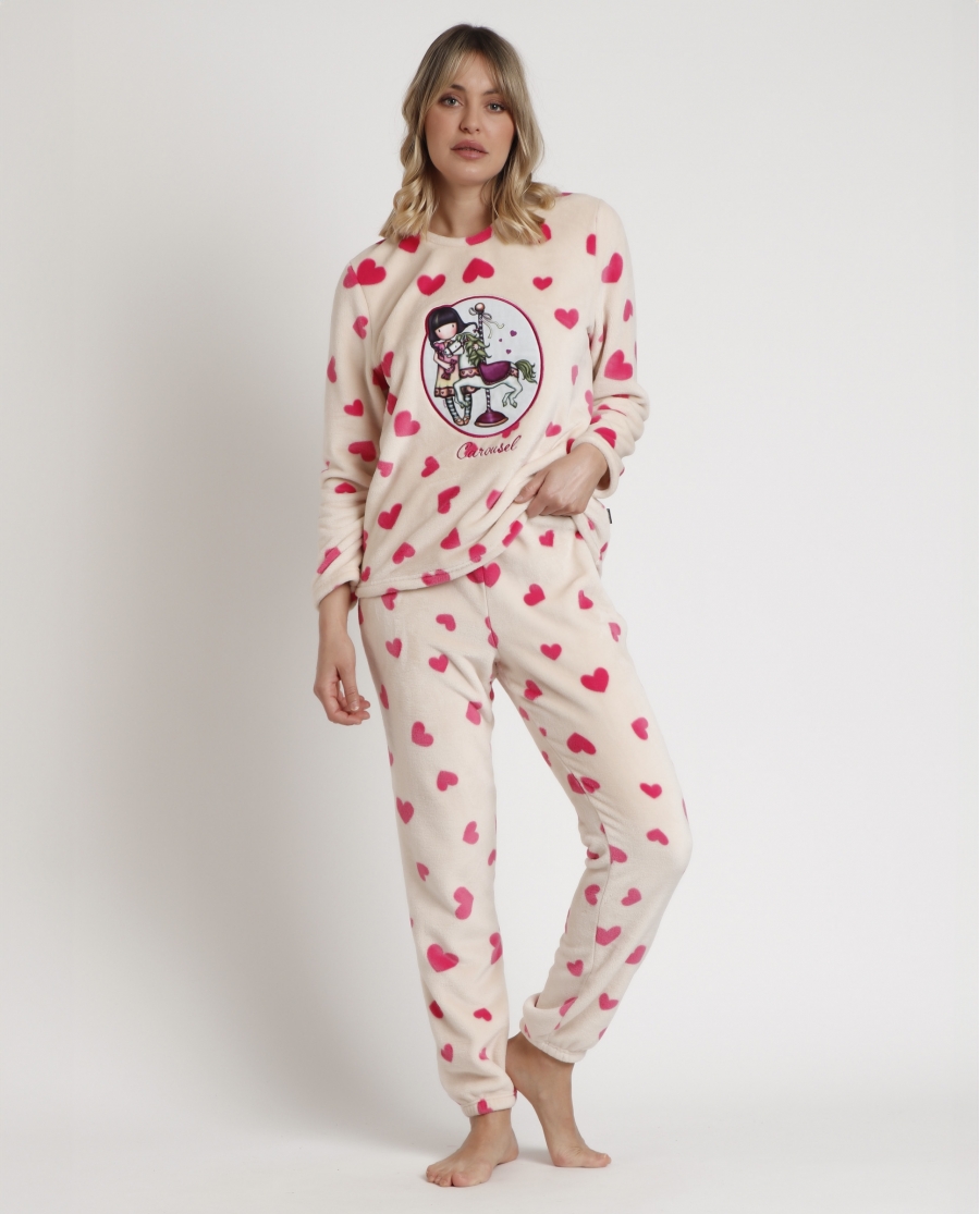 SANTORO GORJUSS Pijama Manga Larga Calentito Carousel para Mujer ROSA