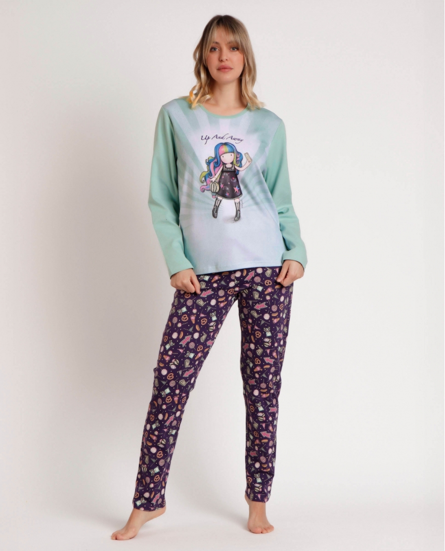 SANTORO GORJUSS Pijama Manga Larga Up and Away para Mujer AQUA