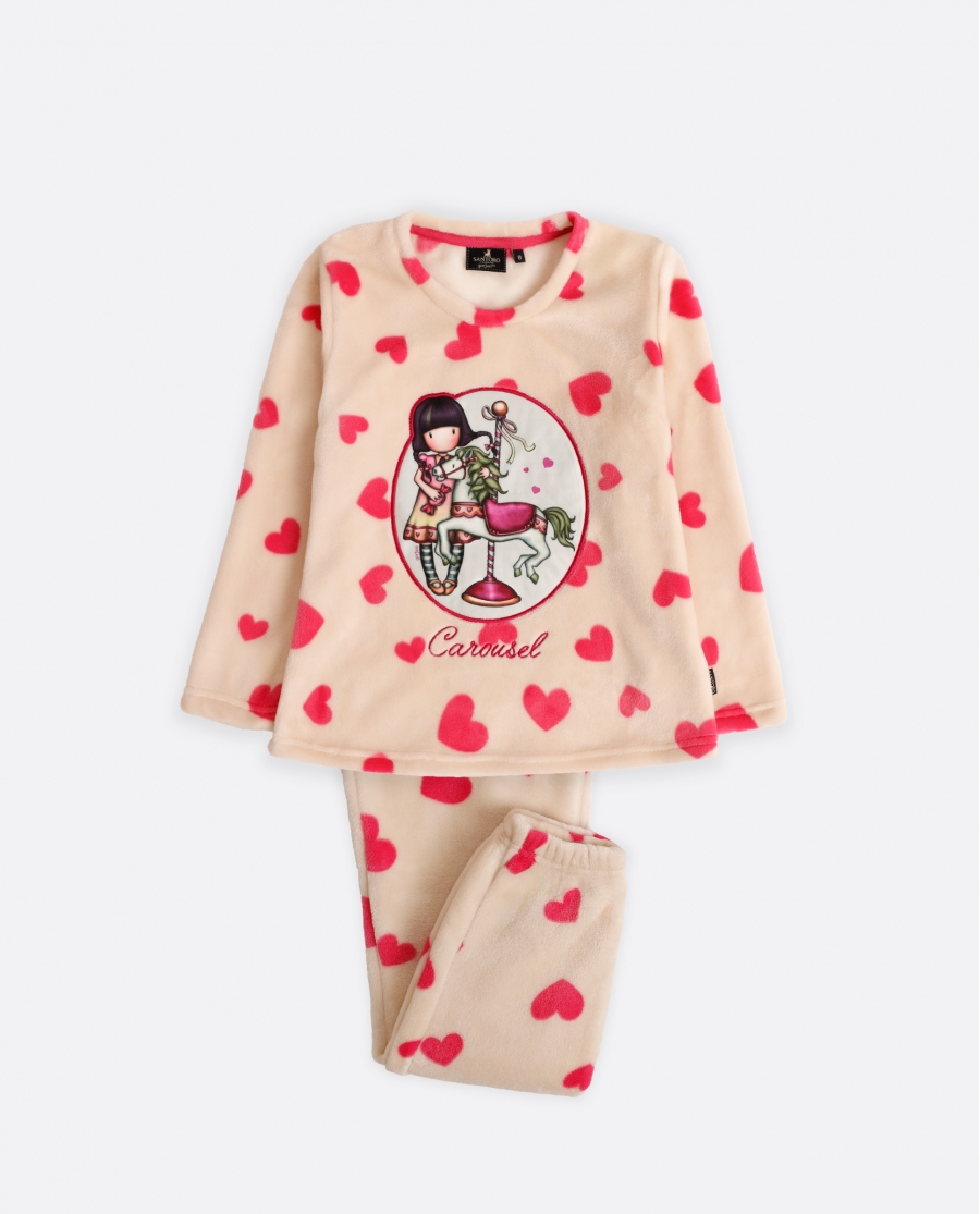 SANTORO GORJUSS Pijama Manga Larga Calentito Carousel para Niña ROSA