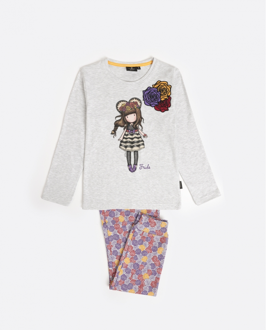 SANTORO GORJUSS Pijama Manga Larga Frida para Niña GRIS JASPE