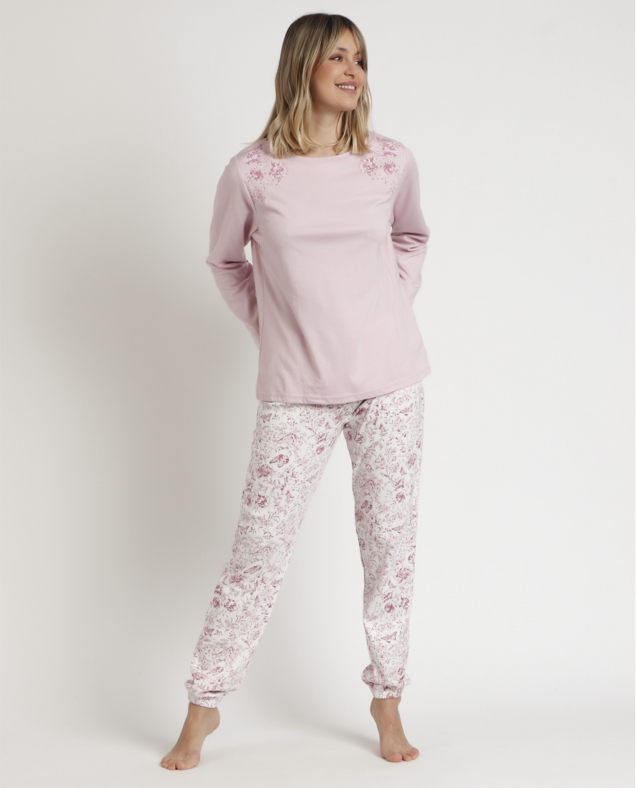 ADMAS CLASSIC Pijama Manga Larga Live para Mujer ROSE