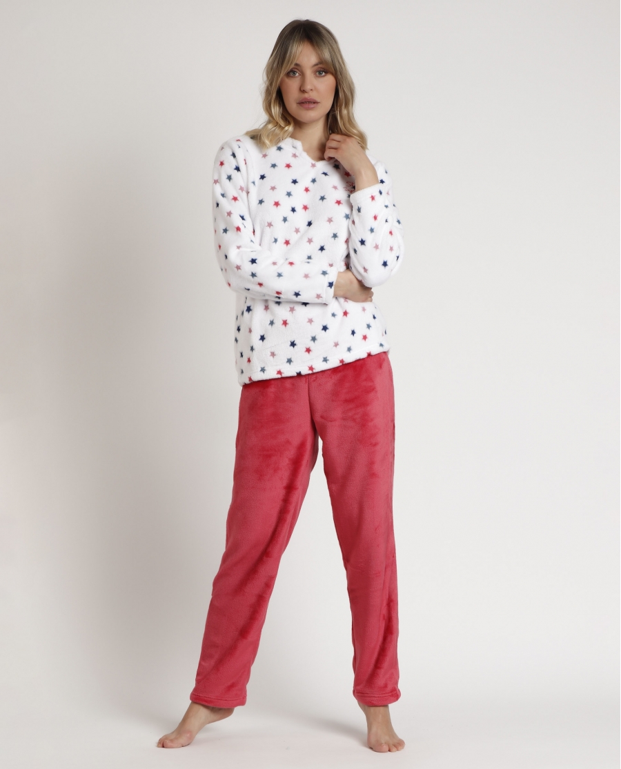 ADMAS Pijama Manga Larga Corel Star para Mujer MULTICOLOR