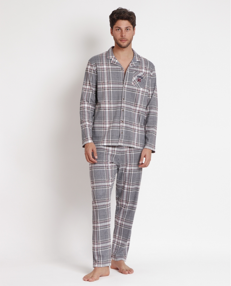 ADMAS Pijama Abierto Manga Larga Boston para Hombre BEIGE