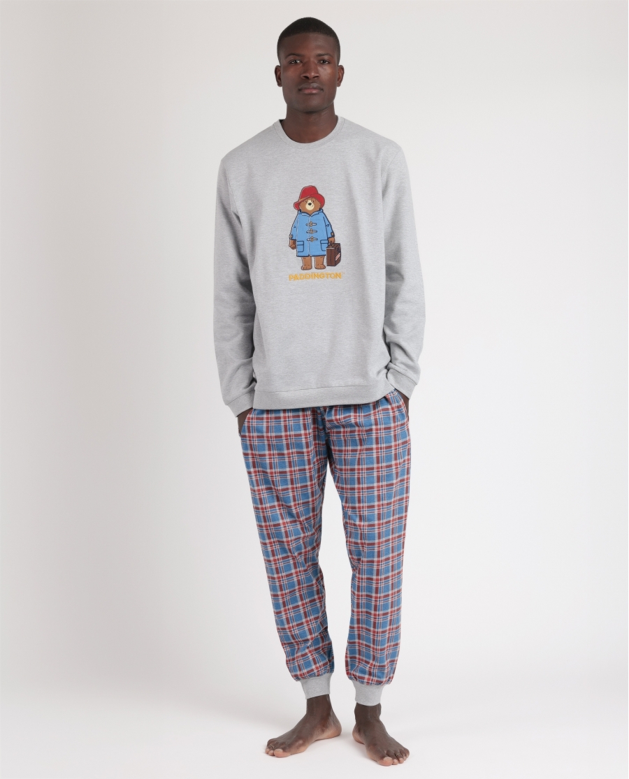 PADDINGTON Pijama Manga Larga Checks para Hombre GRIS JASPE