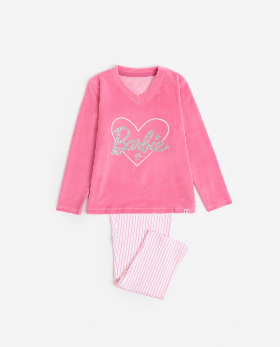 BARBIE Pijama Manga Larga Love Pink para Niña ROSA