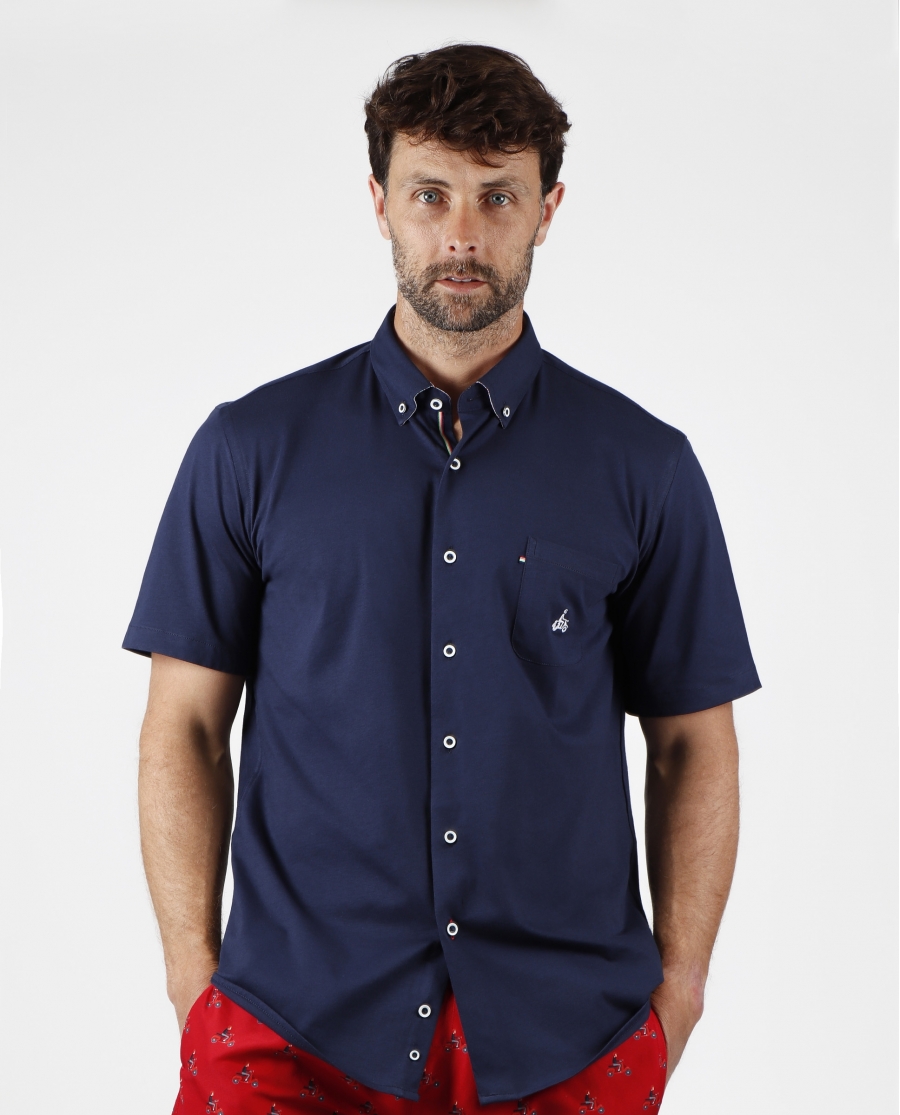 DIVER Polo Jersey para Hombre MARINO