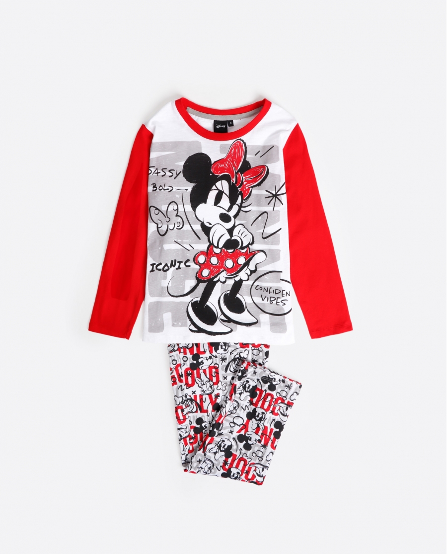 DISNEY Pijama Manga Larga Stay True para Niña ROJO