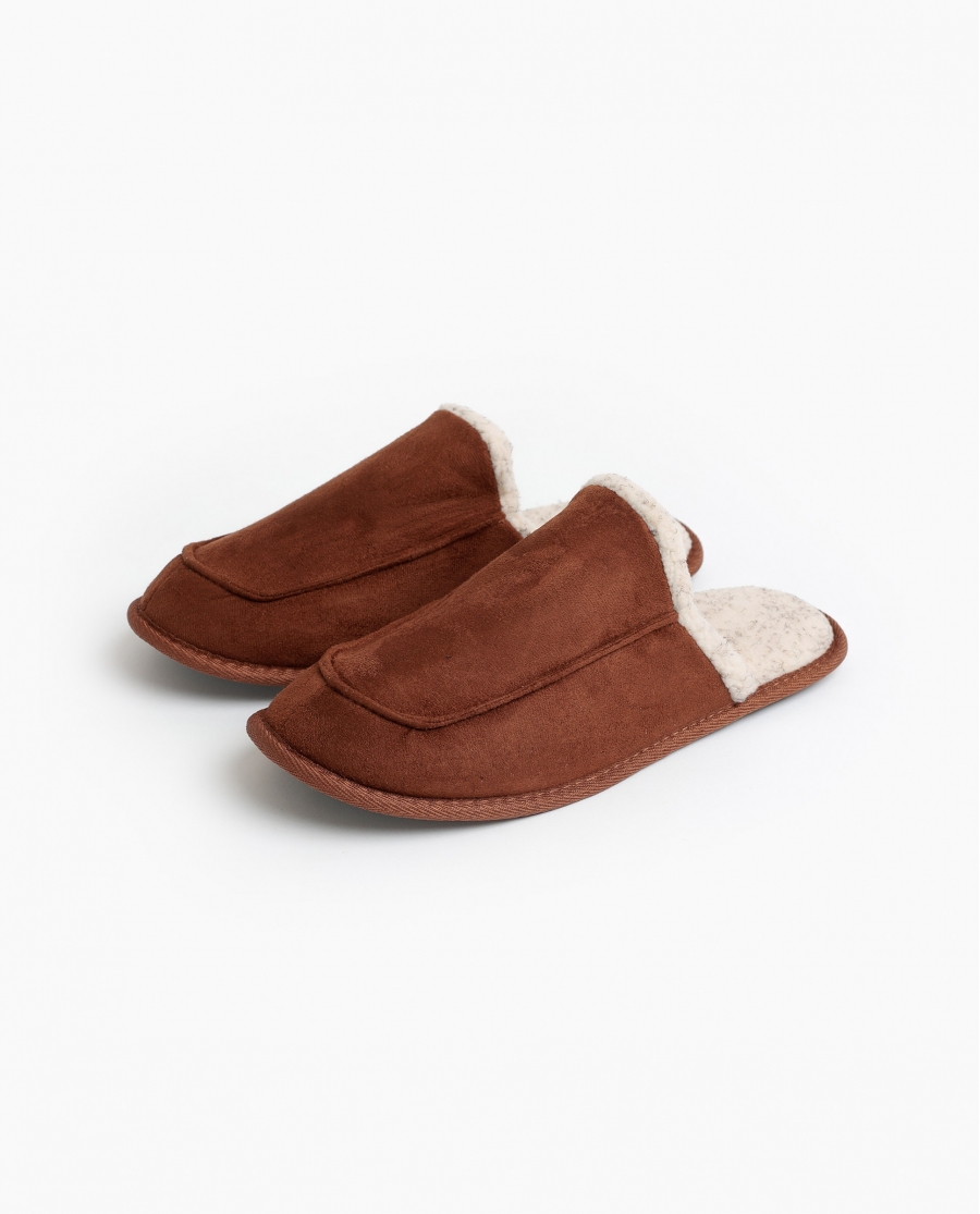 ADMAS Zapatillas De Estar Por Casa Brown Sherpa para Hombre, (Caja 6 unidades) SURTIDO