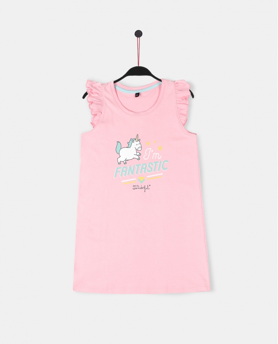 MR WONDERFUL Vestido Tirantes Playa Unicorn para Niña ROSA