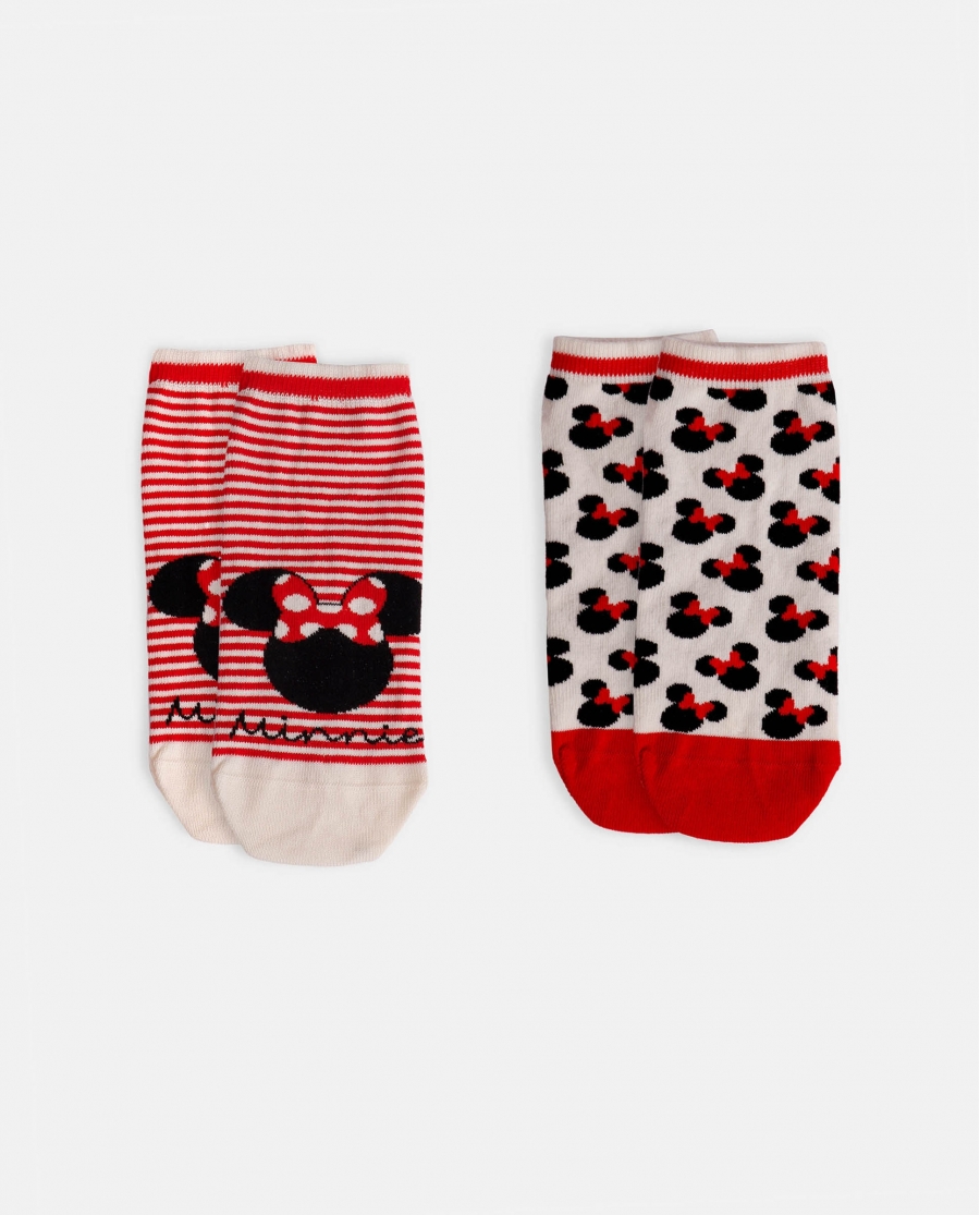 DISNEY Calcetín Tobillero Minnie Sequins para Mujer, (Caja de 6 pares) SURTIDO