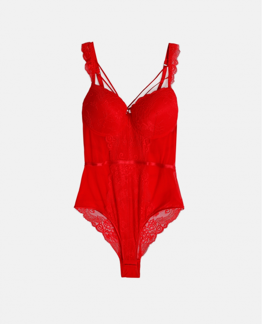 ADMAS Body Copa Tiras para Mujer ROJO