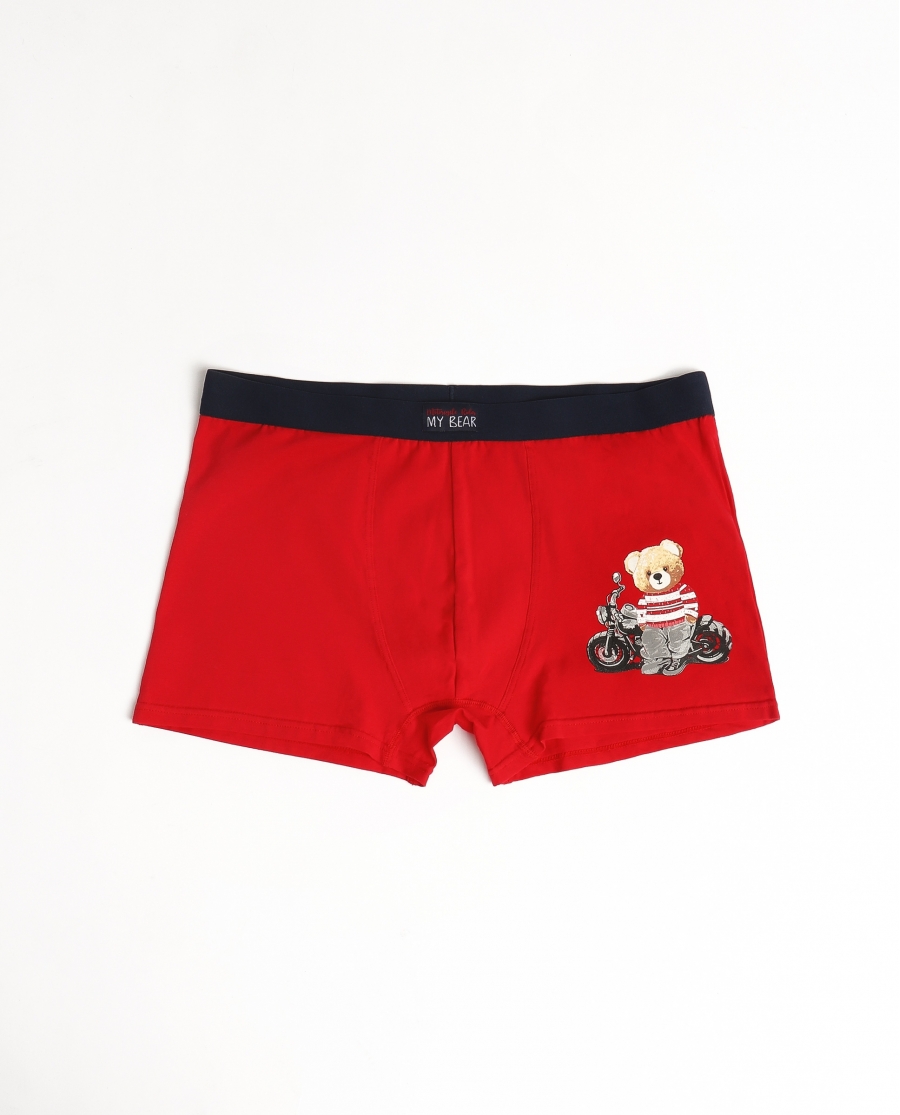 ADMAS Calzoncillo/Bóxer My Bear para Hombre, (Caja 12 unidades) ROJO