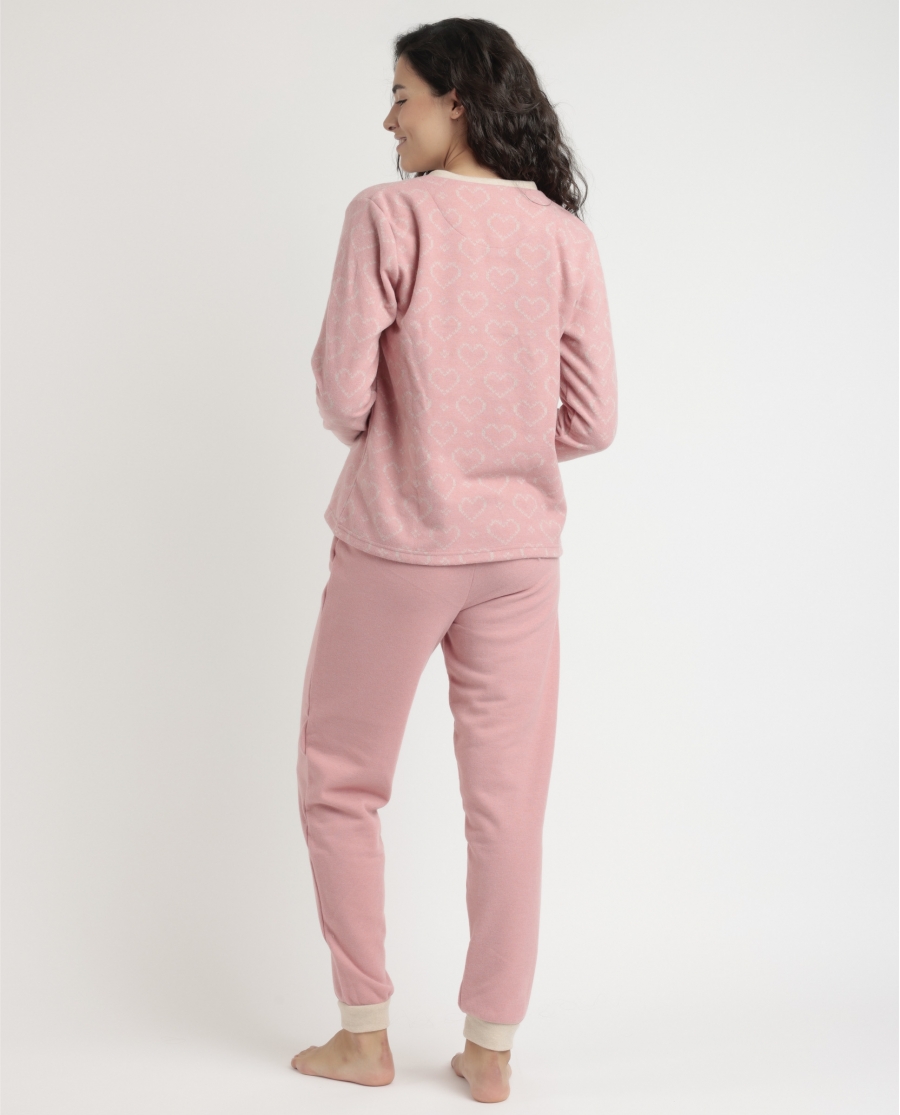 ADMAS Pijama Manga Larga Tapeta Love To Love para Mujer ROSA