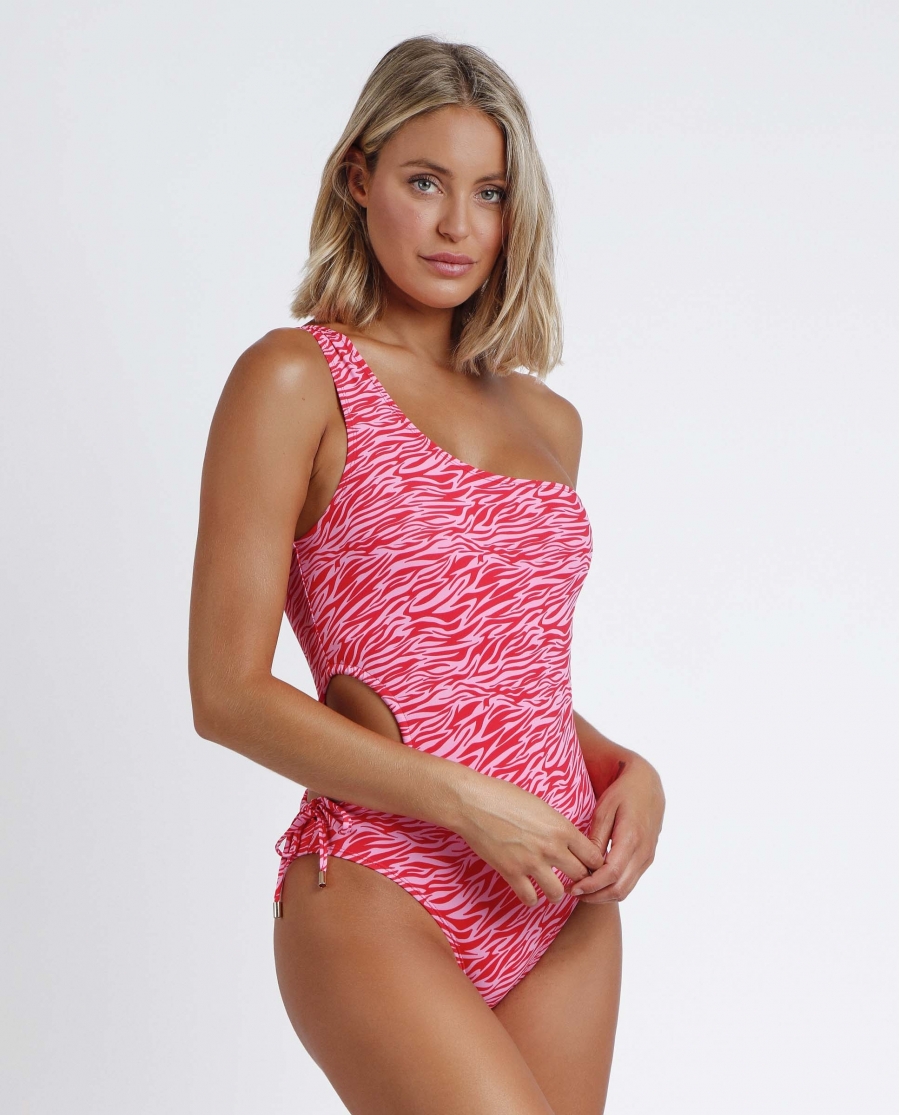 ADMAS Bañador Copa Zebra Colours para Mujer ROJO