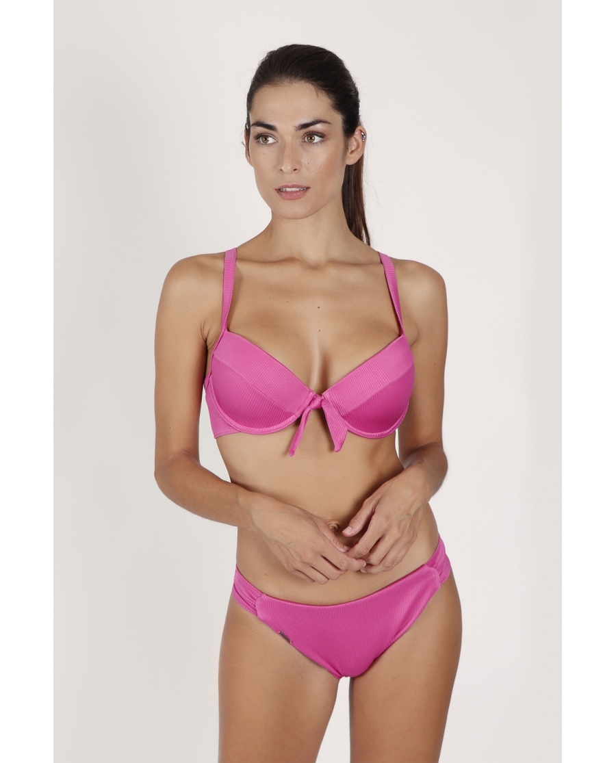 ADMAS Bikini Push Up Corduroy para Mujer FRAMBUESA