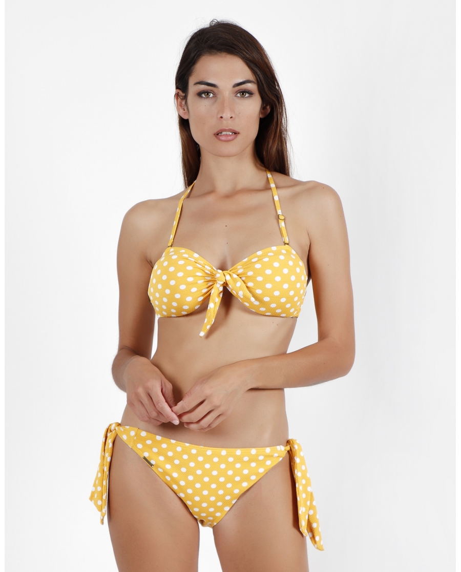 ADMAS Bikini Bandeau Copa Life Dots para Mujer AMARILLO