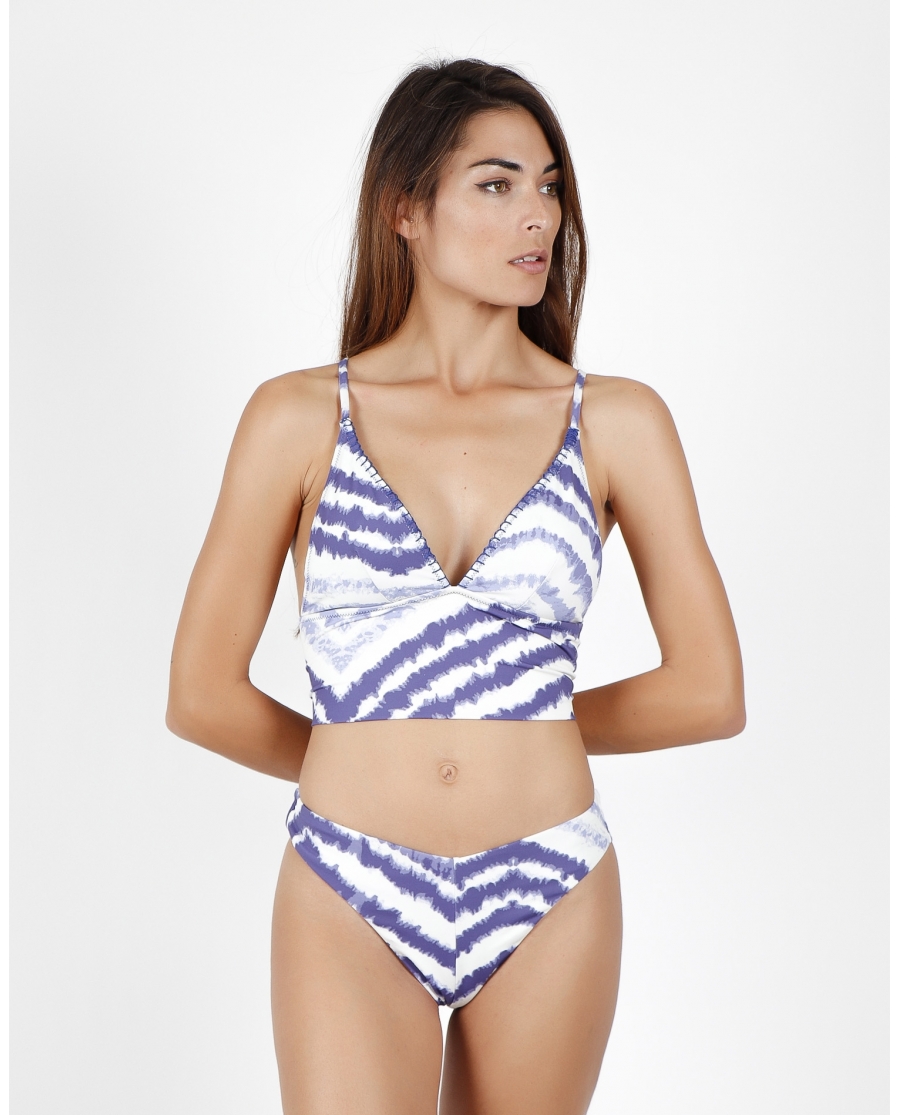 ADMAS Bikini Top Tie & Dye para Mujer AZUL