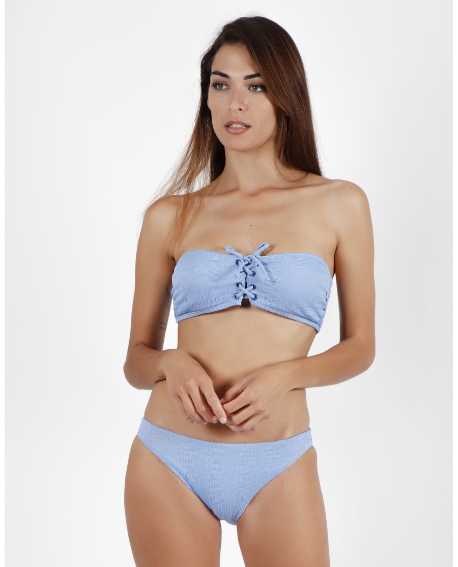 ADMAS Bikini Bandeau Smock Swim para Mujer AZUL