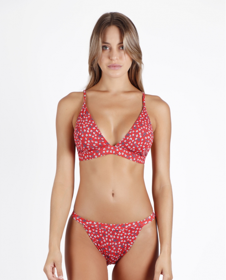 ADMAS Bikini Triángulo Copa Fleur para Mujer ROJO