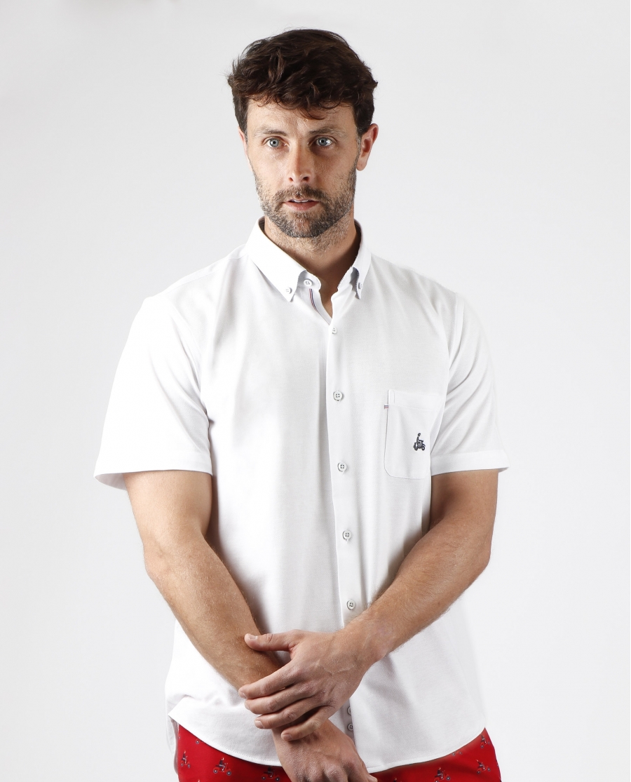 DIVER Polo Piqué para Hombre BLANCO