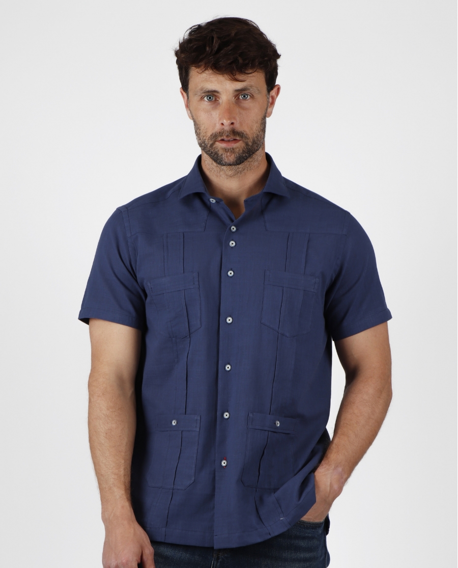 DIVER Camisa Habanera para Hombre MARINO