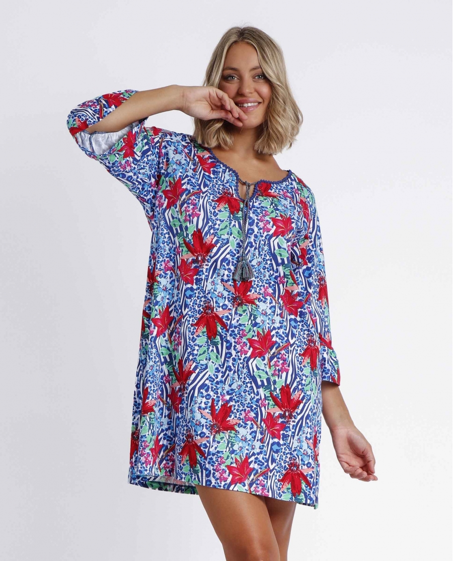 ADMAS Vestido Summer Jungle para Mujer AZUL