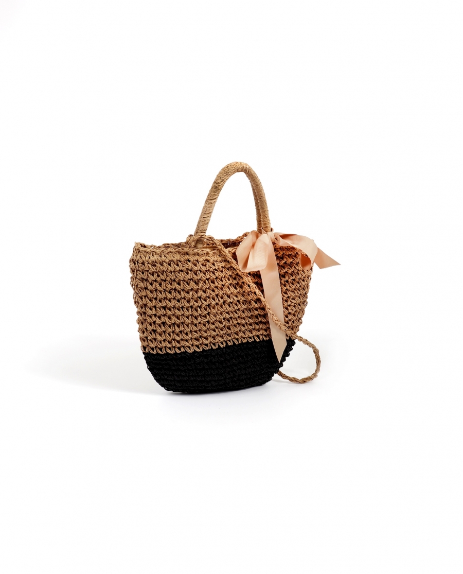 Bolso Bicolor Lazo para Mujer MARRON