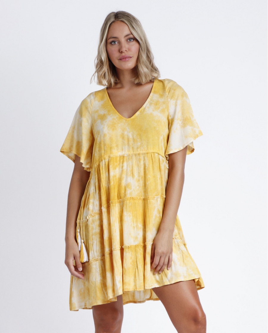 ADMAS Vestido Tie & Dye para Mujer AMARILLO