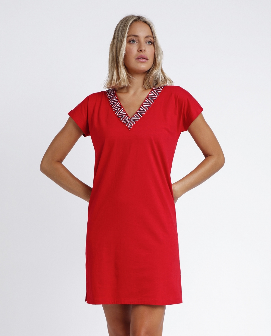 ADMAS Vestido Sailor Club para Mujer ROJO