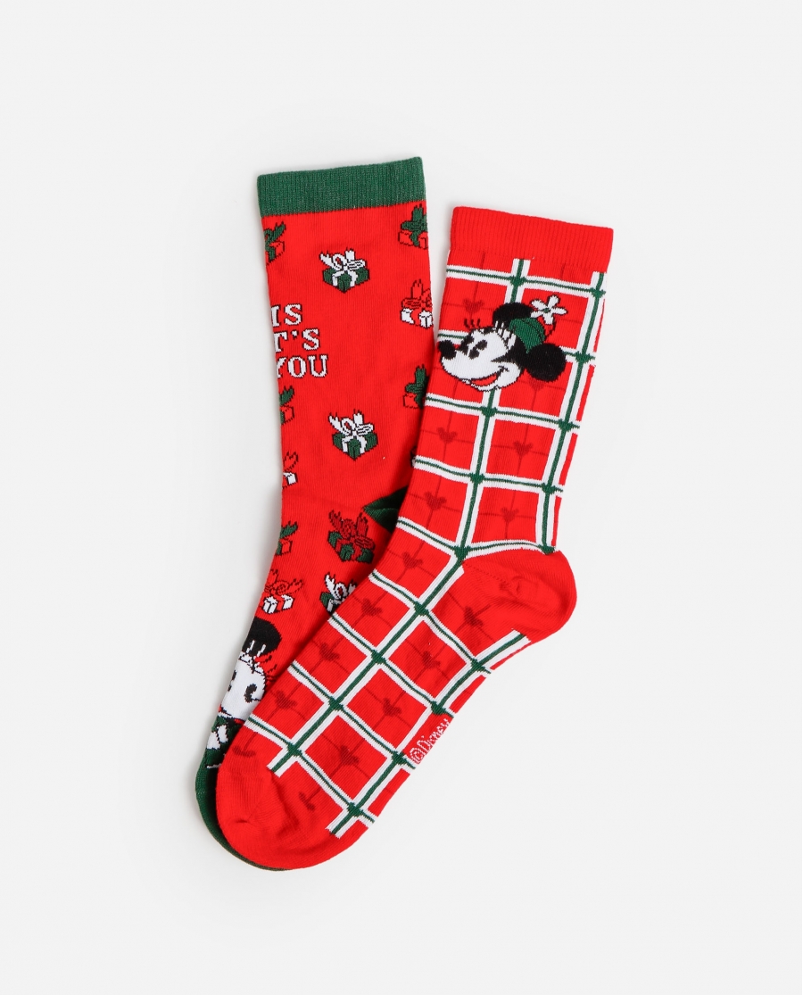 DISNEY Calcetines Holidays Caja Regalo para Mujer, (Pack 2 pares / Caja 12 packs) PACK-COLOR