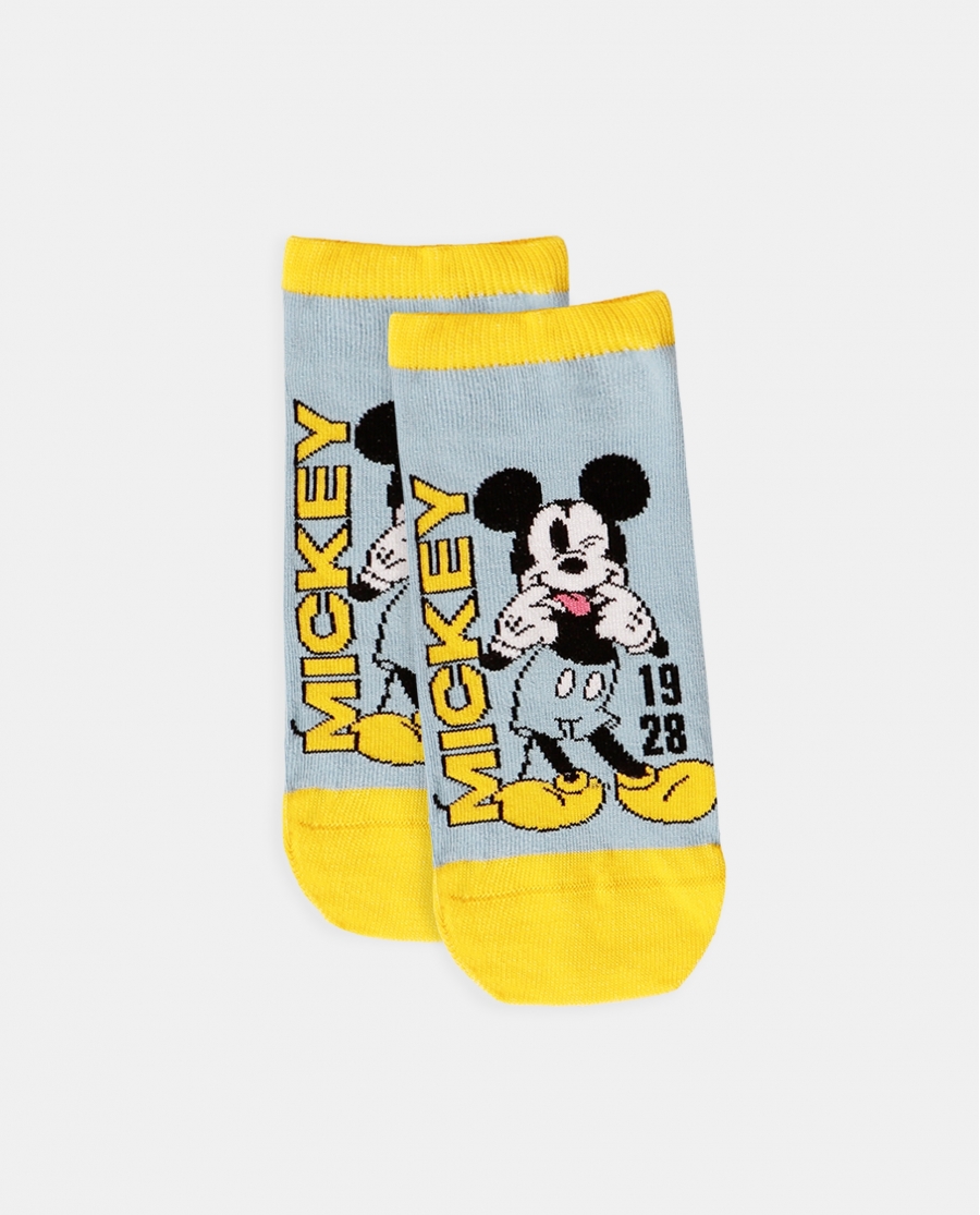 DISNEY Calcetín Tobillero Mickey Summer para Mujer AZUL