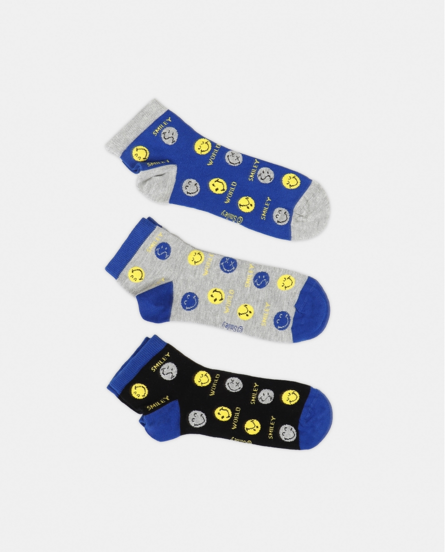 SMILEY Calcetines Tobilleros Smiley para Hombre, (Caja de 6 pares) SURTIDO