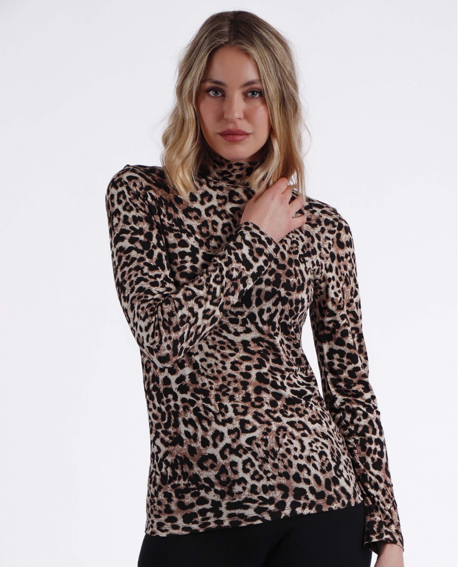 ADMAS Camiseta Manga Larga Piel Leopardo para Mujer PIEL