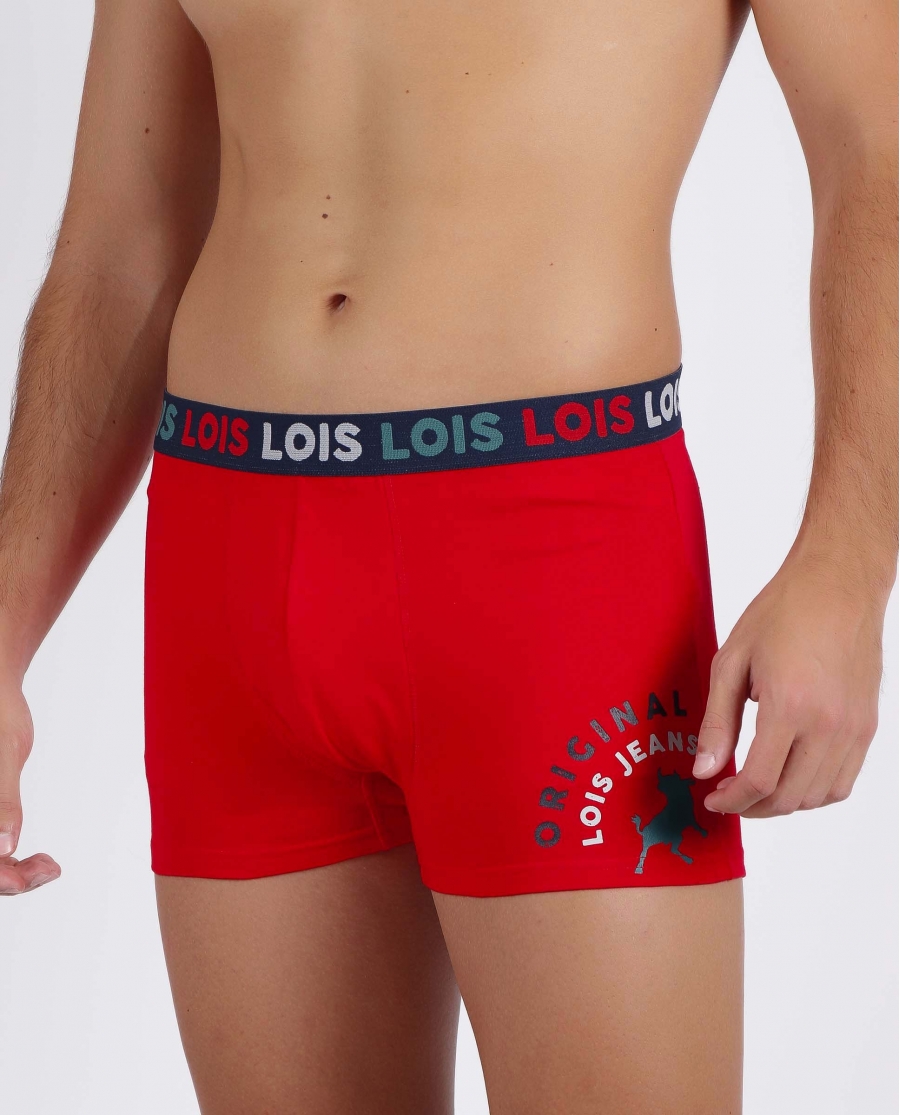 LOIS Calzoncillo/Bóxer Caja Metal Regalo para Hombre ROJO