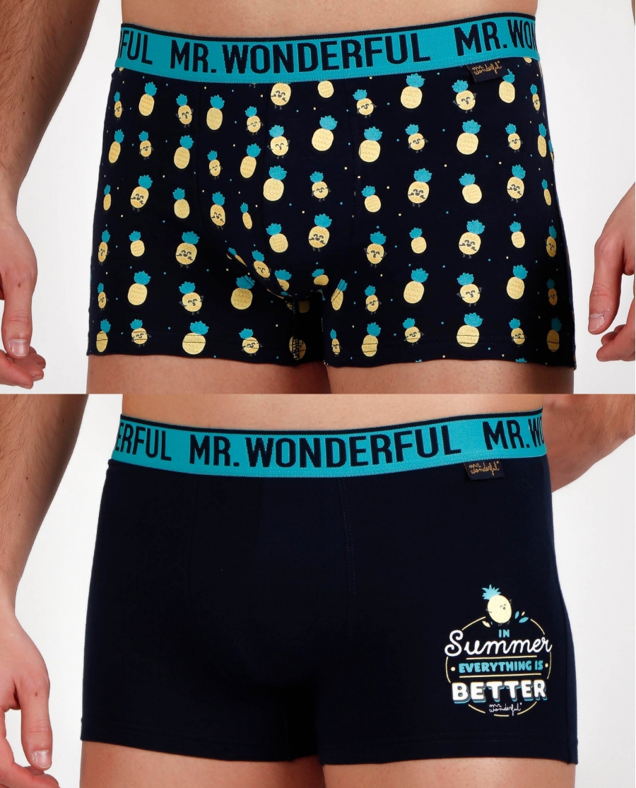 Mr Wonderful Calzoncillo/Bóxer Piñas para Hombre, (Caja de 2 unidades) PACK FANTASIA