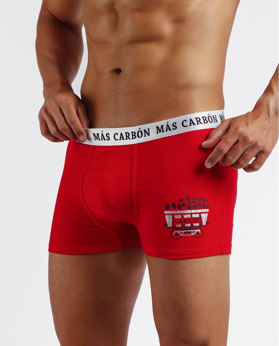 ADMAS Calzoncillo/Bóxer Carbón para Hombre ROJO