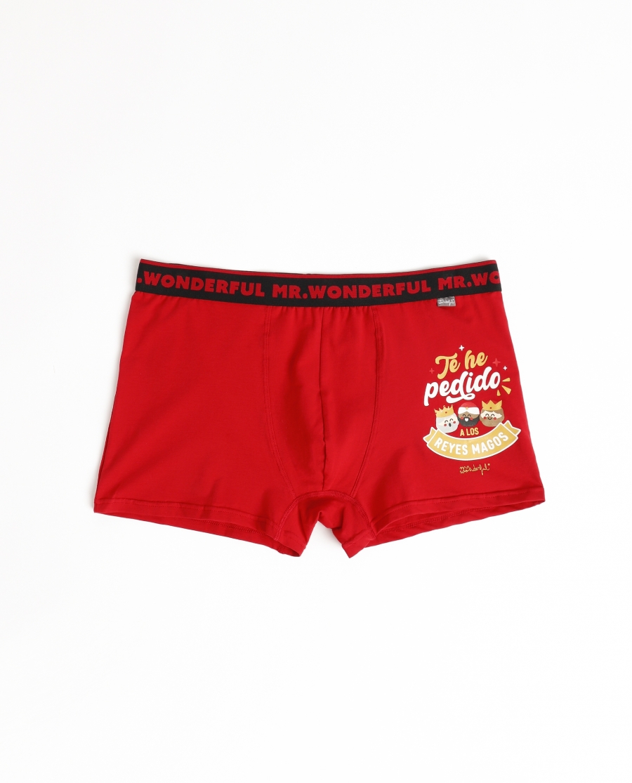 MR WONDERFUL Calzoncillo/Boxer Reyes Magos para Hombre ROJO