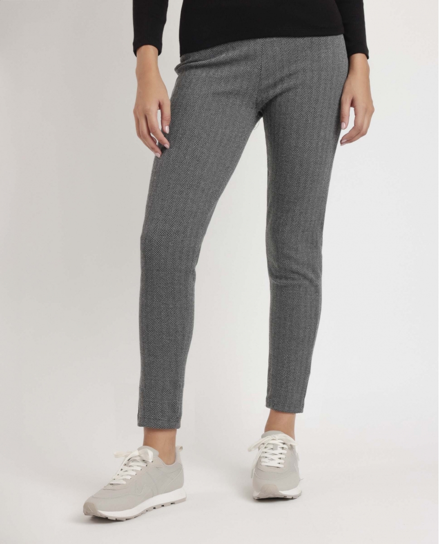 ADMAS Pantalón Elástico Largo Spiga para Mujer GRIS