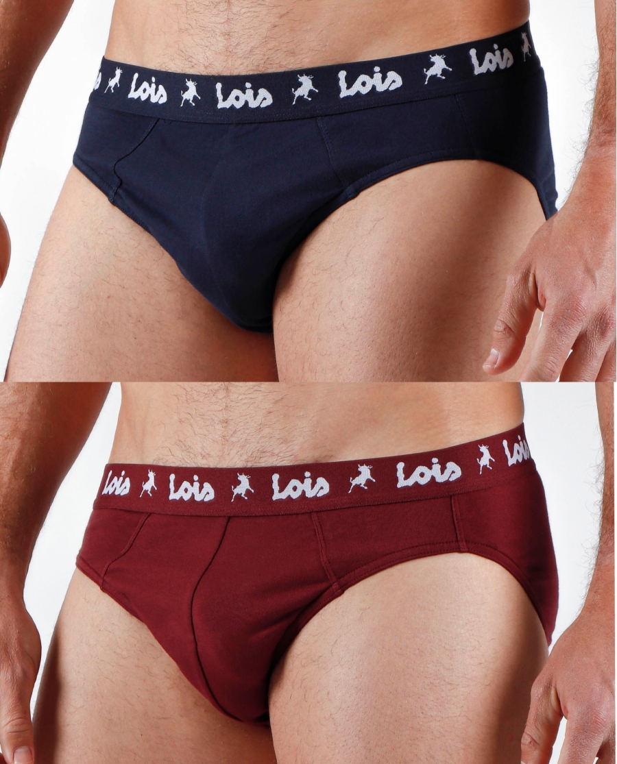 LOIS Calzoncillo/Slip Pack Basic para Hombre, (Caja de 2 unidades) PACK-COLOR