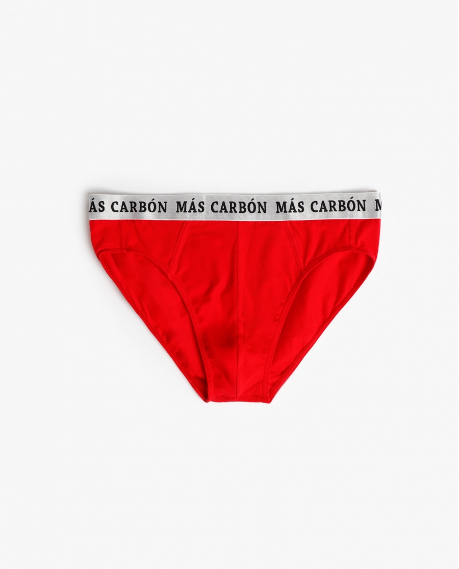 ADMAS Calzoncillo/Slip Carbón para Hombre, (Caja 12 unidades) ROJO