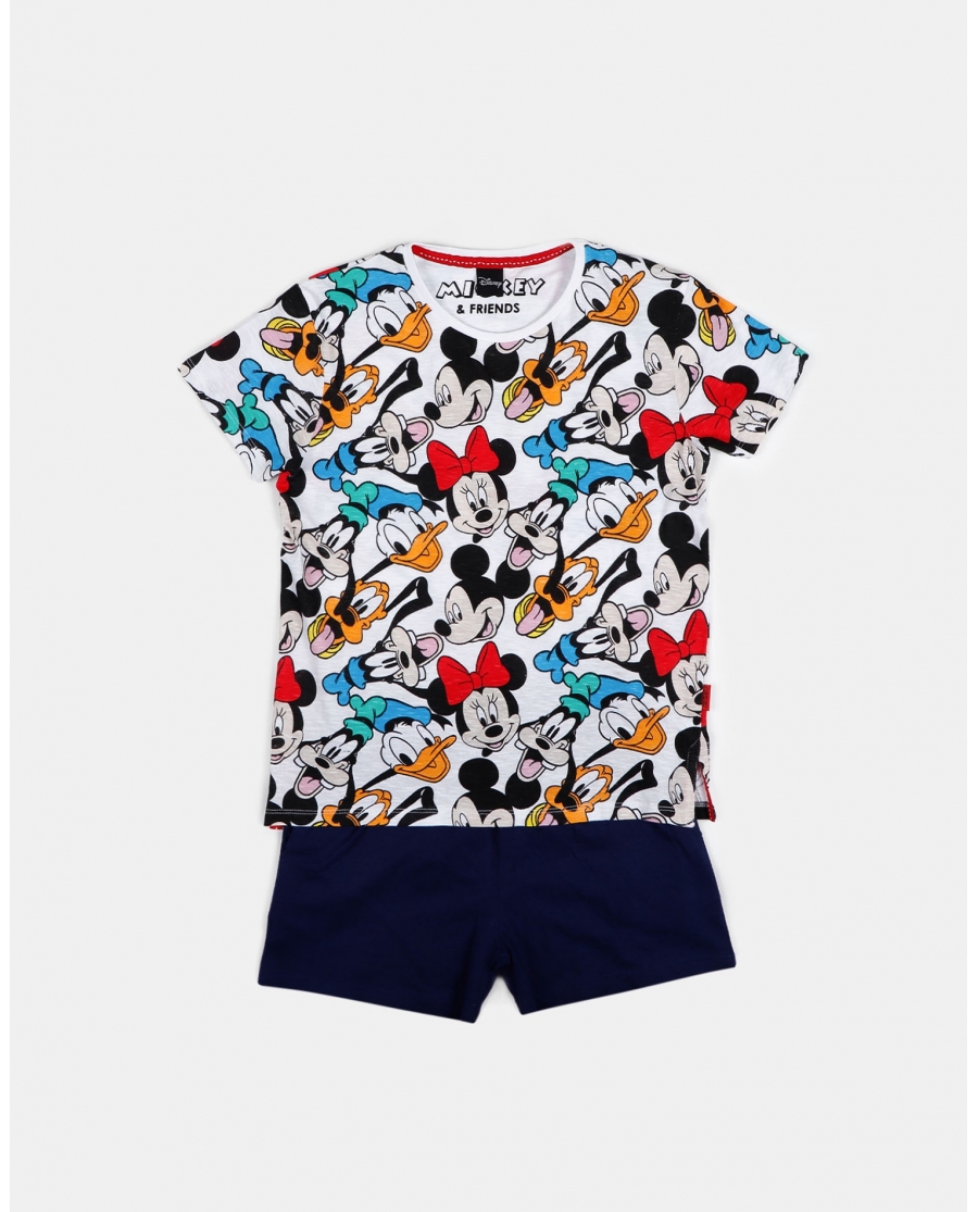 DISNEY Pijama Manga Corta Mickey & Friends para Niño BLANCO