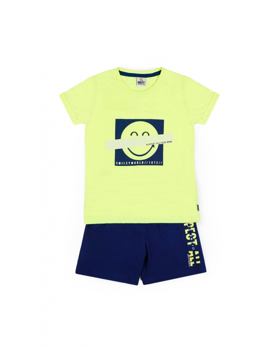 SMILEY Pijama Manga Corta Respect All para Niño AMARILLO