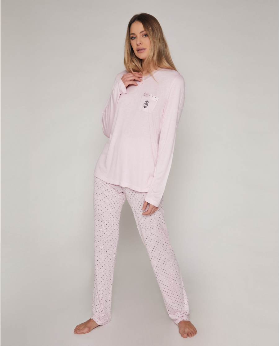 ADMAS CLASSIC Pijama Manga Larga Soft Secret para Mujer ROSA